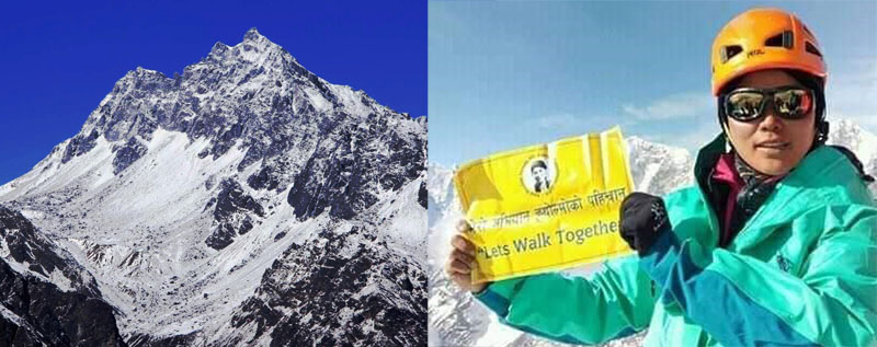 आफ्नै गाउँको हिमाल चढ्दै कान्छी डोल्मा ह्योल्मो