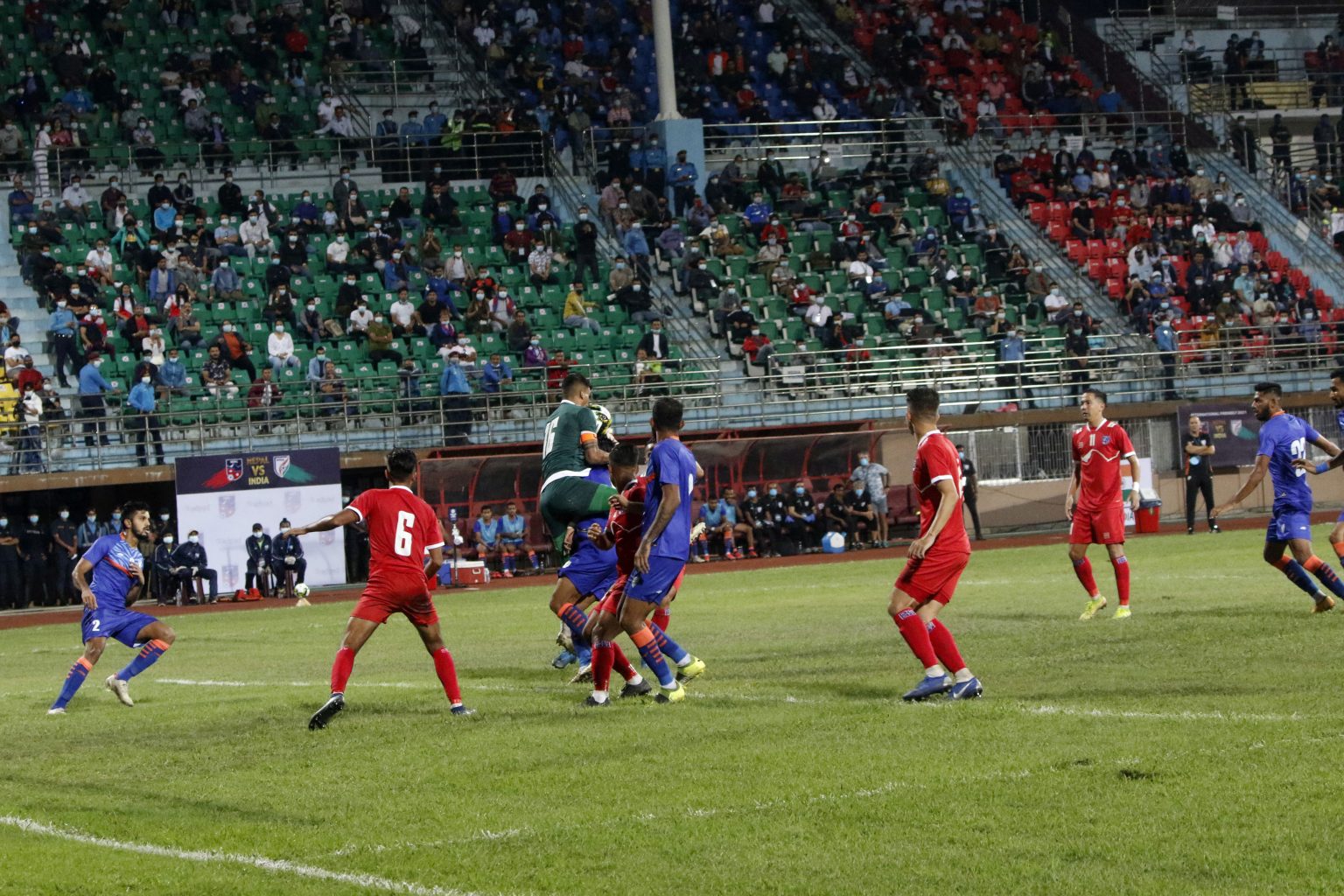 मैत्रीपूर्ण फुटबलको पहिलो खेलमा नेपाल र भारतले बराबरी खेले