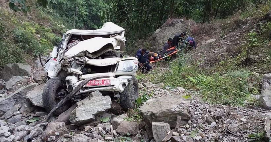 मकवानपुरको इन्द्रसरोवरमा जीप दुर्घटना चारको मृत्यु