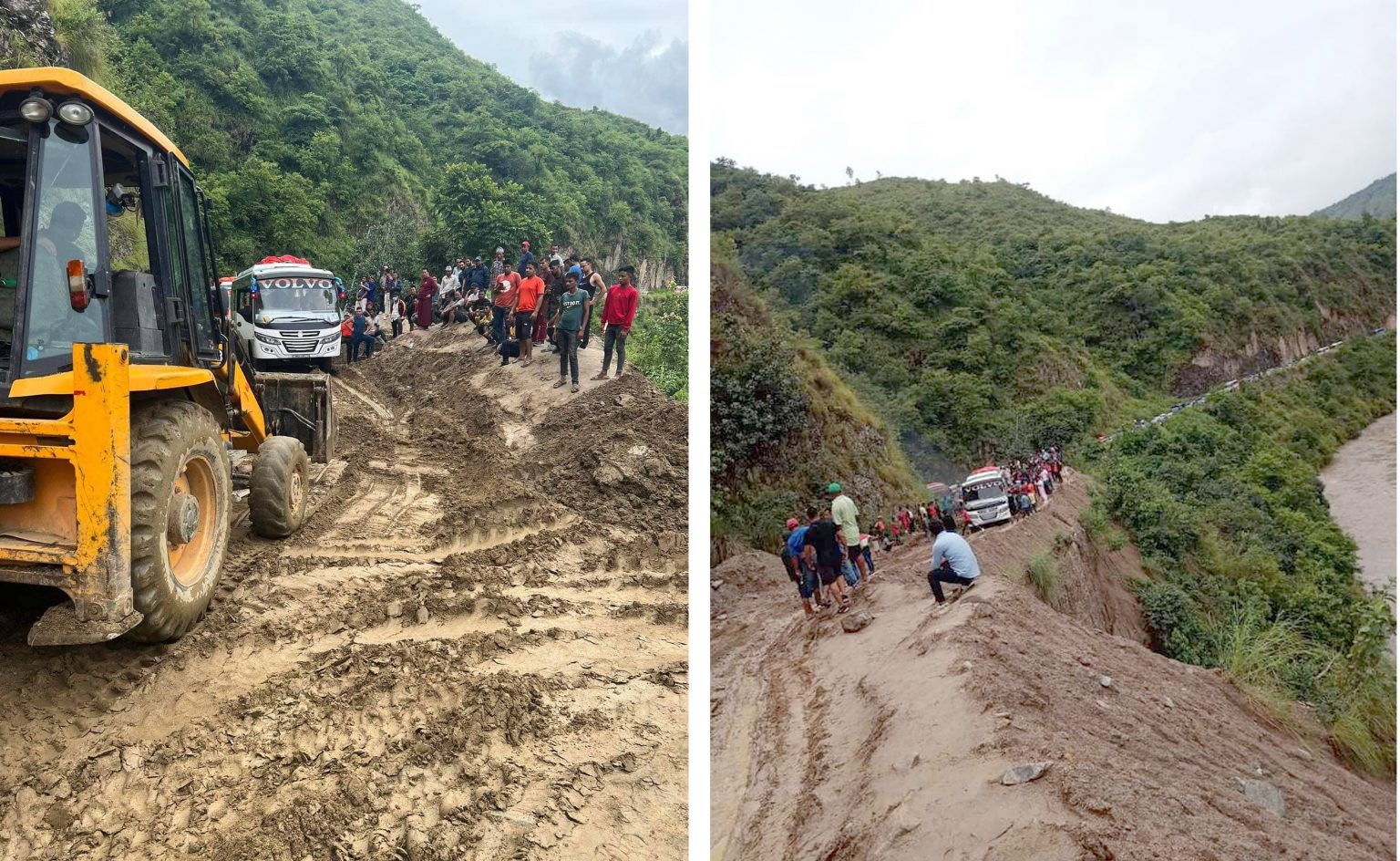 सुख्खा पहिरो खस्दा मध्यपहाडी राजमार्गको खुर्कोट-घुर्मि सडकखण्ड अवरुद्ध