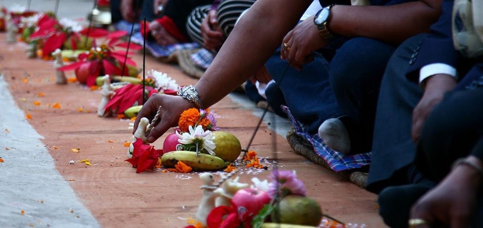 नेवार समुदायले आज म्हः (आत्म) पूजा गर्दै