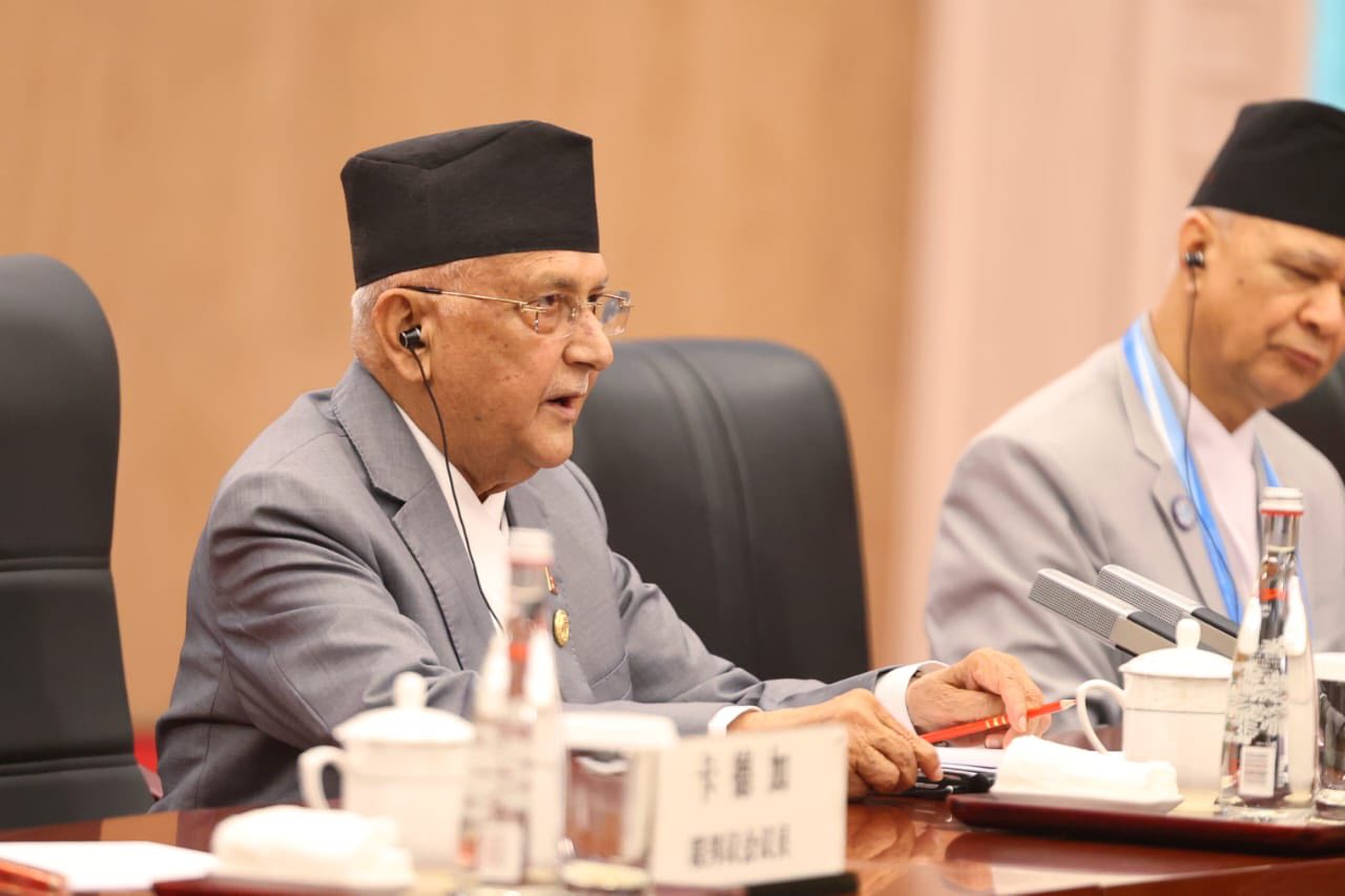 चिनियाँसंगको भेटमा प्रधानमन्त्री ओलीको अडान- लिपुलेक नेपालको भूमि हो