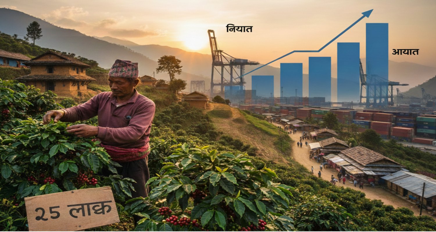 महाभारतको डाँडामा कफीको हरियाली, किसानको आम्दानीमा उछाल